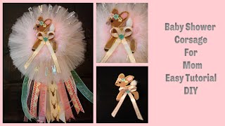 How To Make a Baby Shower Corsage: Baby Girl  Corsage for Mom
