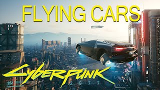 AWESOME FLYING CARS in Cyberpunk 2077 | HD 4K 2022 PC Ultra
