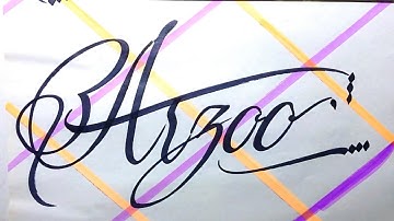 Arzoo Name Signature Calligraphy Status | How to Cursive write with cut Marker #arzoo @arzoo