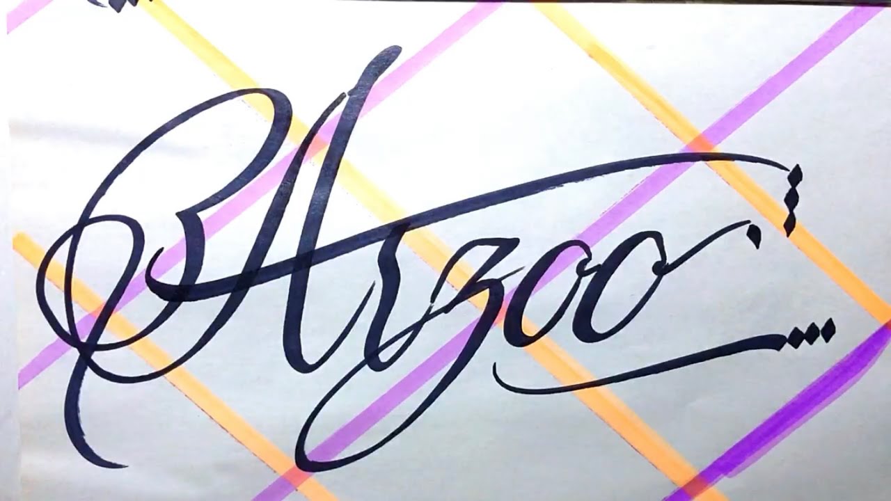 arzoo-name-signature-calligraphy-status-how-to-cursive-write-with-cut