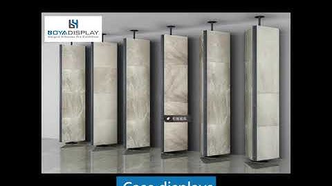 Stone tile display rack three sided rotating type