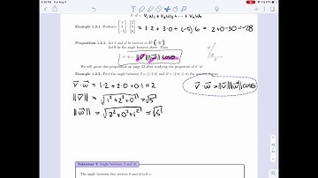 Linear Algebra 1.2.1 - Dot Product and Angles Between Vectors  (1 of 3)