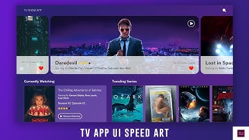 TV App UI Design Speed Art- Web UI / UX Design - Adobe XD UI Design