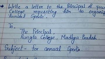 write a letter to the principal for organize annual sports/letter to principal/class 12 important