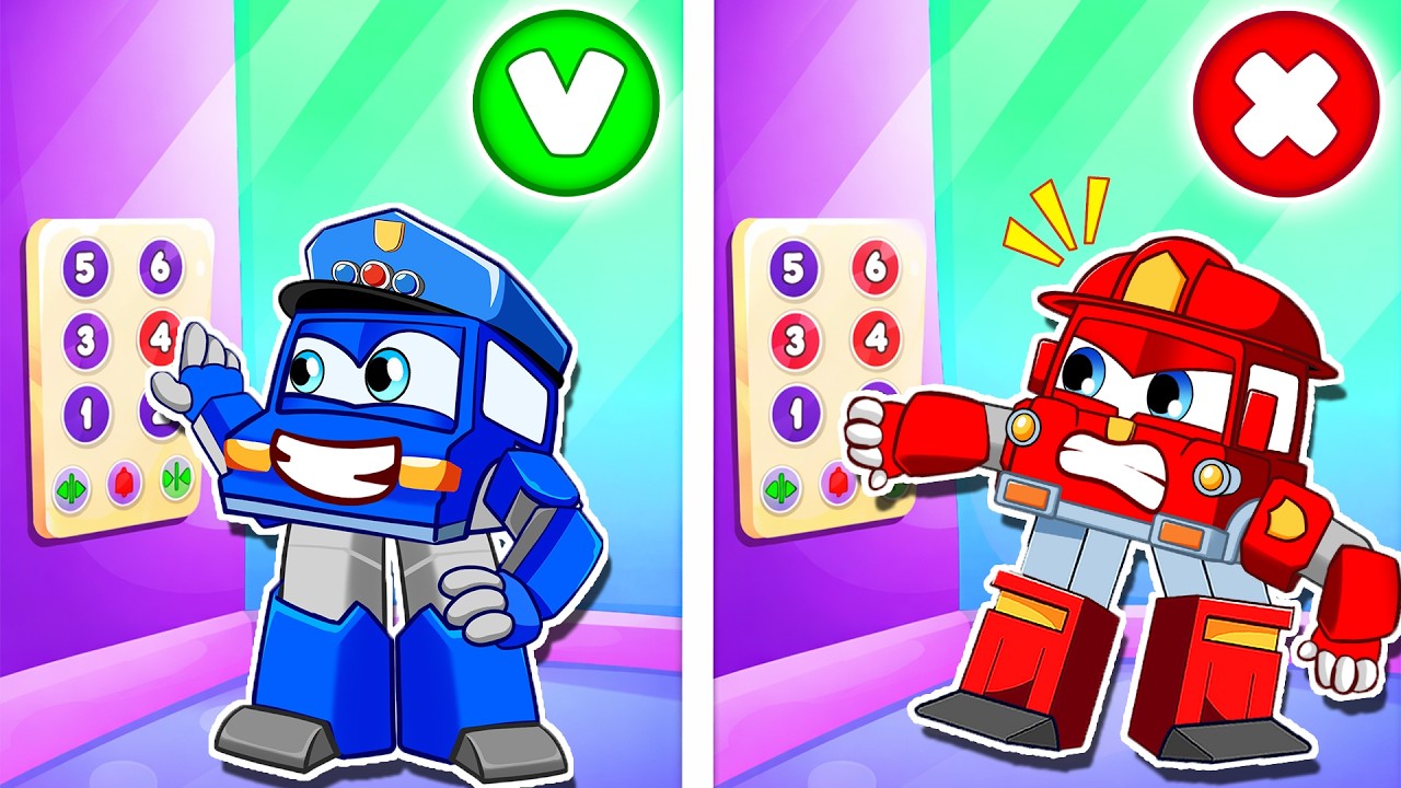 エレベーターの安全ルール | エレベーターで飛び降りないでください | 童謡 | RoboSquad