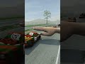 The cars are trying to get past before the giant hand catches them - BeamNG.drive
