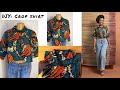 How to cut and sew a crop shirt with collar || Detailed Tutorial