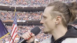 Denver Broncos NYE game | Joshua Bess, Coloradan in JESUS CHRIST SUPERSTAR, sings National Anthem