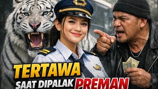 DIPALAK MALAH TERTAWA❗ Janda Cantik Sopir Bus Ini Bikin Preman Lari Ketakutan 