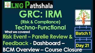 GRC: IRM Batch1: Day21: Risk Event - Feedback - Dashboard - BCM - Course Closure