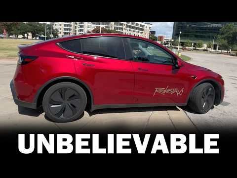 Tesla Robotaxi Navigates Complex Urban Environment