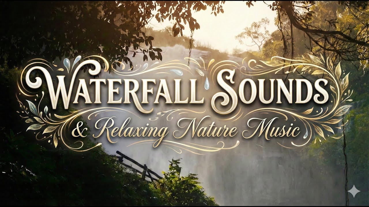 Relaxing Waterfall Sounds & Nature Music | Deep Sleep, Meditation, Study, Stress Relief Ambience