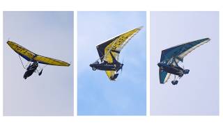 Pegasus Quik flex-wing microlights G-TJCL, G-CHFC and G-CCFL over WWT Welney