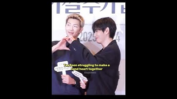 Taehyung and RM struggling to making heart 🫶 #taehyung #namjoon #shorts