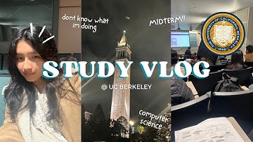 study vlog at UC BERKELEY!! (midterm, cs, rainy day, coffee shop) | mimi