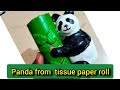How to Make Cute Panda Using Tissue Roll &amp; Clay | Best Waste Material Craft