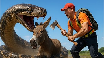 Heroic Rescue Team Saves Helpless Donkey from GIANT Python Attack 🐍🐾