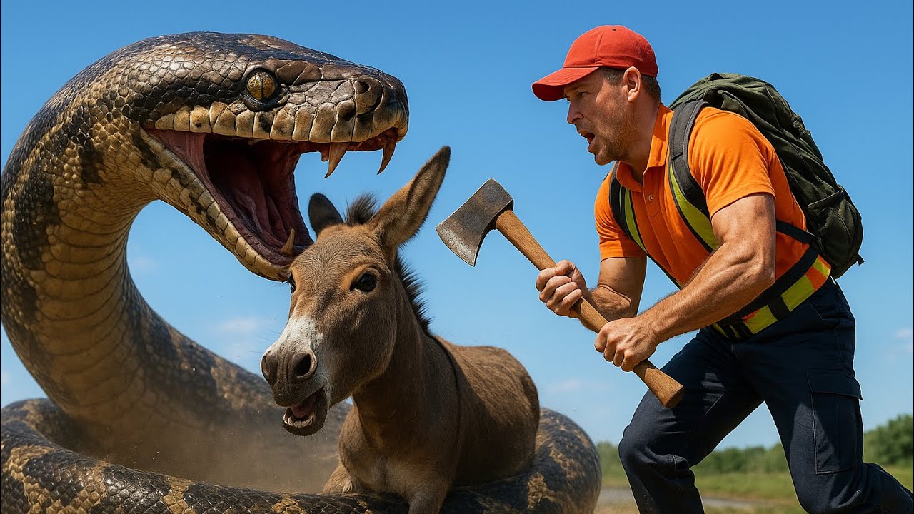 Monty Python Donkey Rides Heroic Rescue Team Saves Helpless Donkey from GIANT Python Attack 🐍🐾 ...