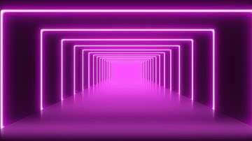 4K Neon Sci fi Tunnel Abstract Glow No Copyright Motion Graphics video Loop
