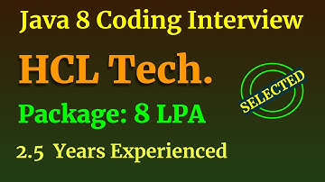 HCL Java8 Coding Interview Question Answers