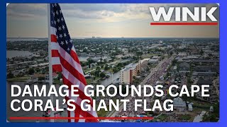 Cape Coral’s 250-foot American flag taken down after damage found