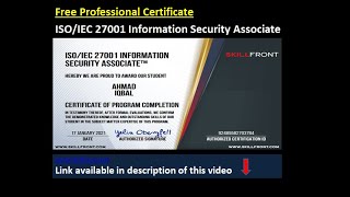 Free Iso Iec 27001 Information Security Associate Free Iso Certification