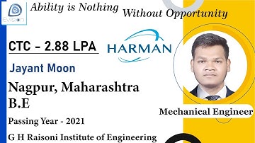 Congrats, Jayant | MECHANICAL ENGINEER | 2.88 LPA | Got Selected as Tech Support Engineer in HCS Ltd