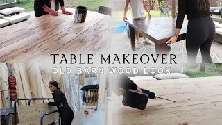 Table makeover! Rustic barn wood table makeover!  Patio refresh ! Table Decor idea for Christmas