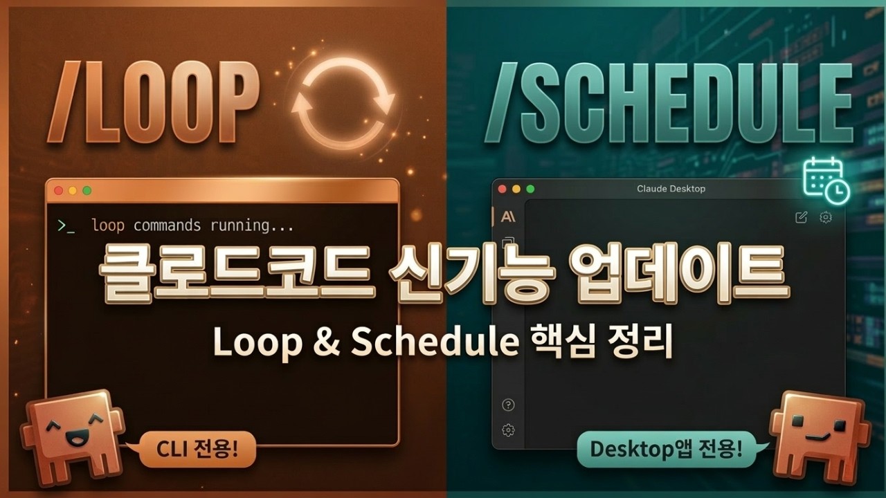 클로드 코드로 업무 자동화하기 - loop vs schedule 비교 분석 (신기능 업데이트) - YouTube