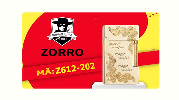 Bật lửa Zorro Z612-202 xăng đá nguyên khối | Quẹt hoa văn cao cấp | AMBE.VN