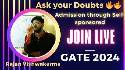 GATE LIVE || Ask Your Question With Me || GATE Admission Through Self-Sponsored || @engineeringloop