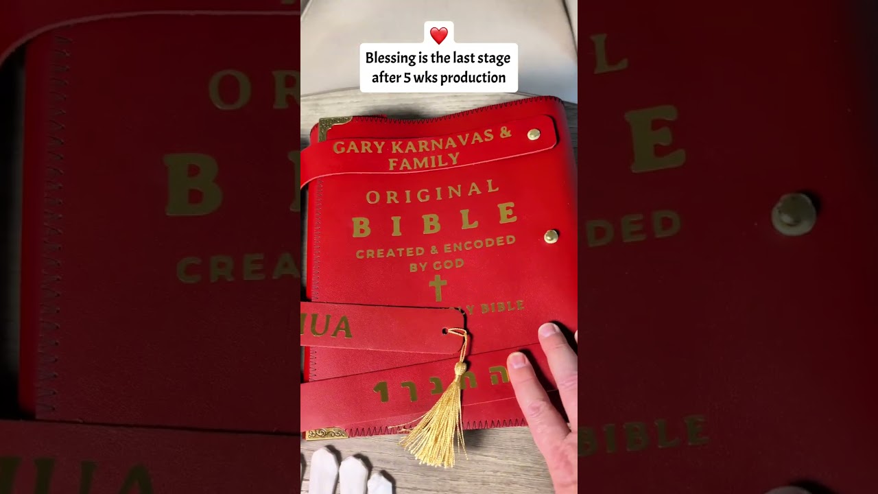 Blessing on the custom Original Bible after 5 wks of production just before shipping.
