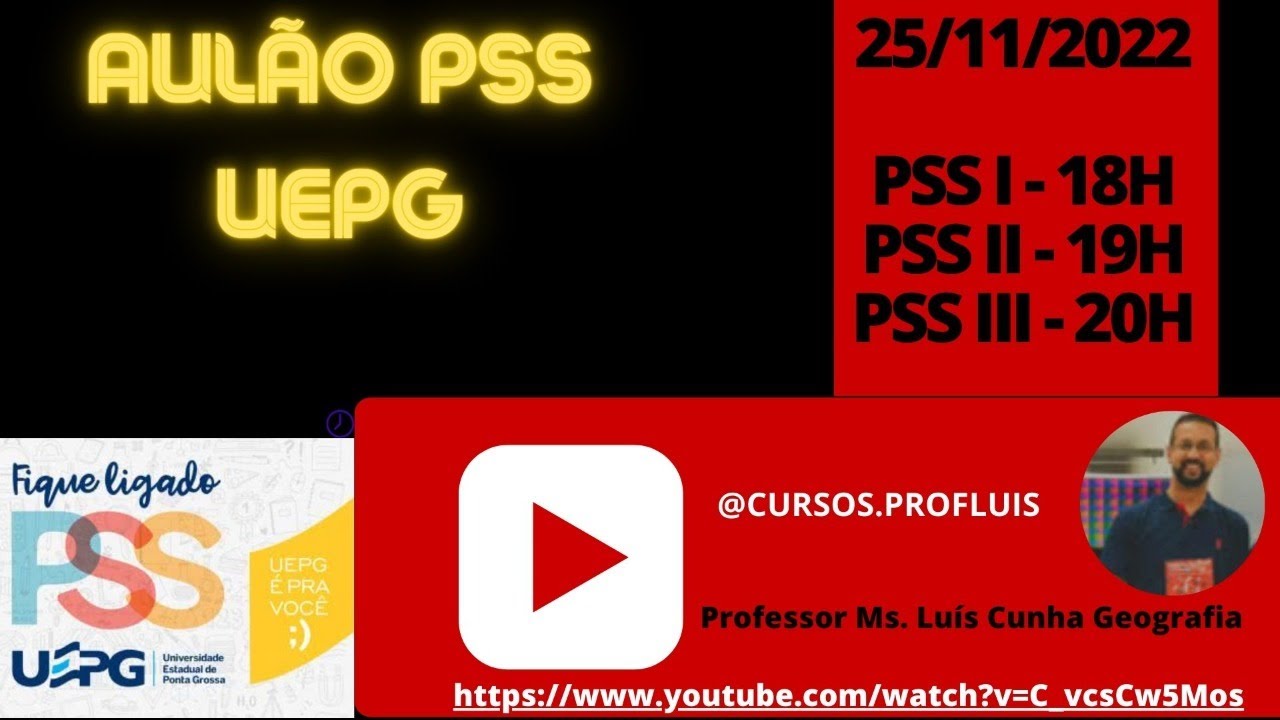 Aul o PSS I II III UEPG Geografia YouTube