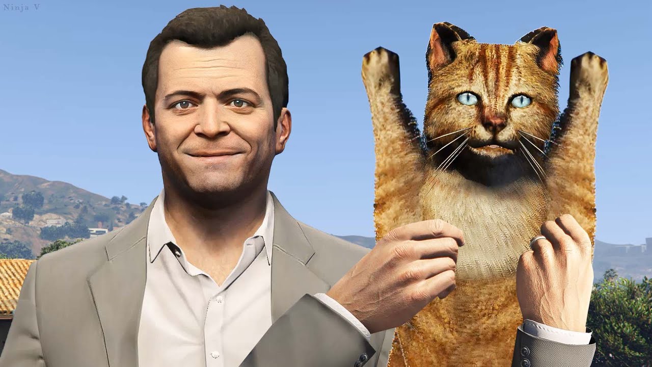 GTA V - Michael Adopted an Cat