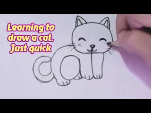 Draw a cat from the word cat. Quick and easy, even a child can - YouTube