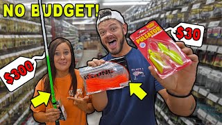*NO BUDGET* Girlfriend Picks ALL Fishing Gear Challenge! (She's CLUELESS)