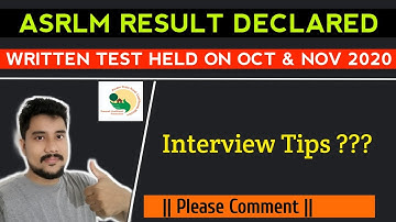 ASRLM RESULT 2020 || INTERVIEW TIPS AND TRICKS || ASRLMS ASSAM