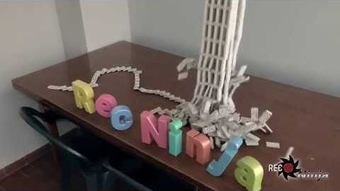 Domino Rigid Body Simulation, Blender animation, camera tracking