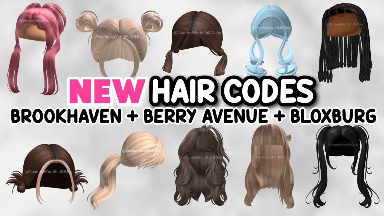 NEW* 10 CUTE HAIR ID CODES FOR BROOKHAVEN RP, BERRY AVENUE AND BLOXBURG 😍✨  