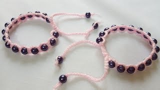 كيفية صنع براسلي اساور لليد بالعقيق والكروشي| DIY Friendship Bracelets for Beginners | Craft Factory