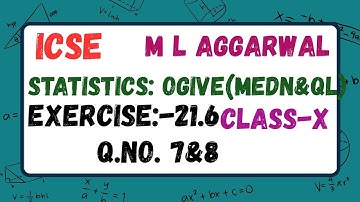 ICSE CHAPTER: STATISTICS  OGIVE (MEDIAN &QUARTILE) EXERCISE: 21.6