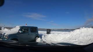 Short Drive around the Back Cove of Portland, Maine after a major snowstorm