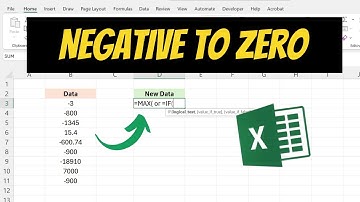 How to Convert Negative Numbers to Zero in Excel