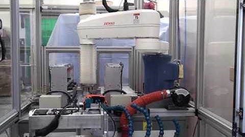 Scara robot pad printer with rotating fixture