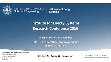 Design Constraints for Wave Energy Commercialization - Dr Adrian de Andres
