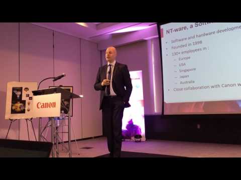 President & CEO of NT-ware Karsten Huster speaks at Canon analyst event