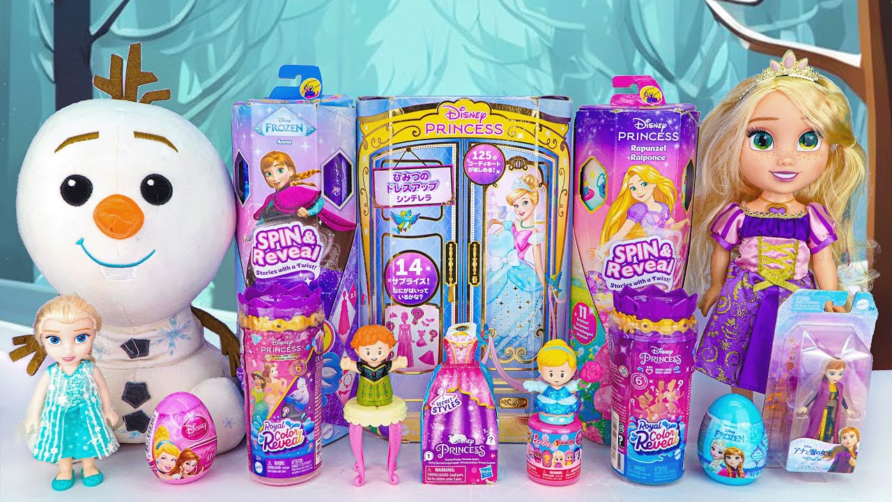 Disney Frozen Toys Collection Unboxing | Disney Princess Spin & Reveal Olaf & Rapunzel Doll | Mattel