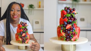 HOW TO MAKE A WATERMELON CAKE - Open for Surprise!