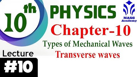 Type of mechanical waves (Transverse waves) | Chapter #10 | Physics Class 10th | Lec # 10