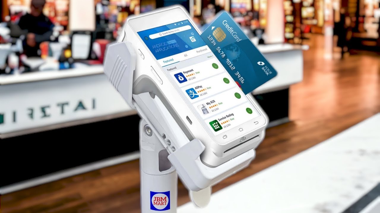 EDC machine stand for A910 pine lab machine. perfect installation video, credit card swipe machine